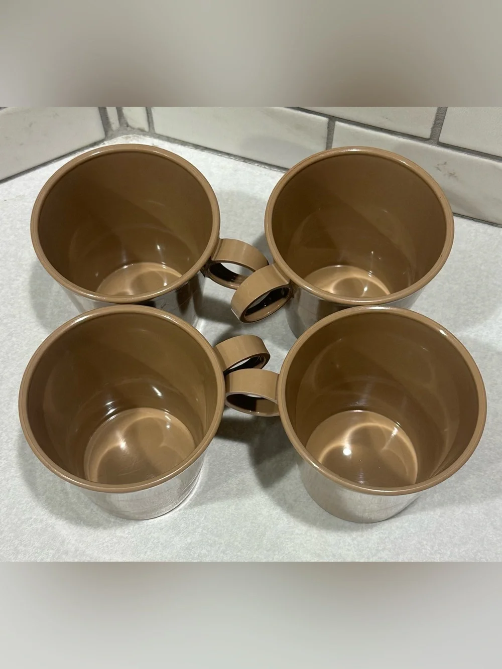 Shamrock Neatway Vintage tan 8oz cups - 4 pcs set